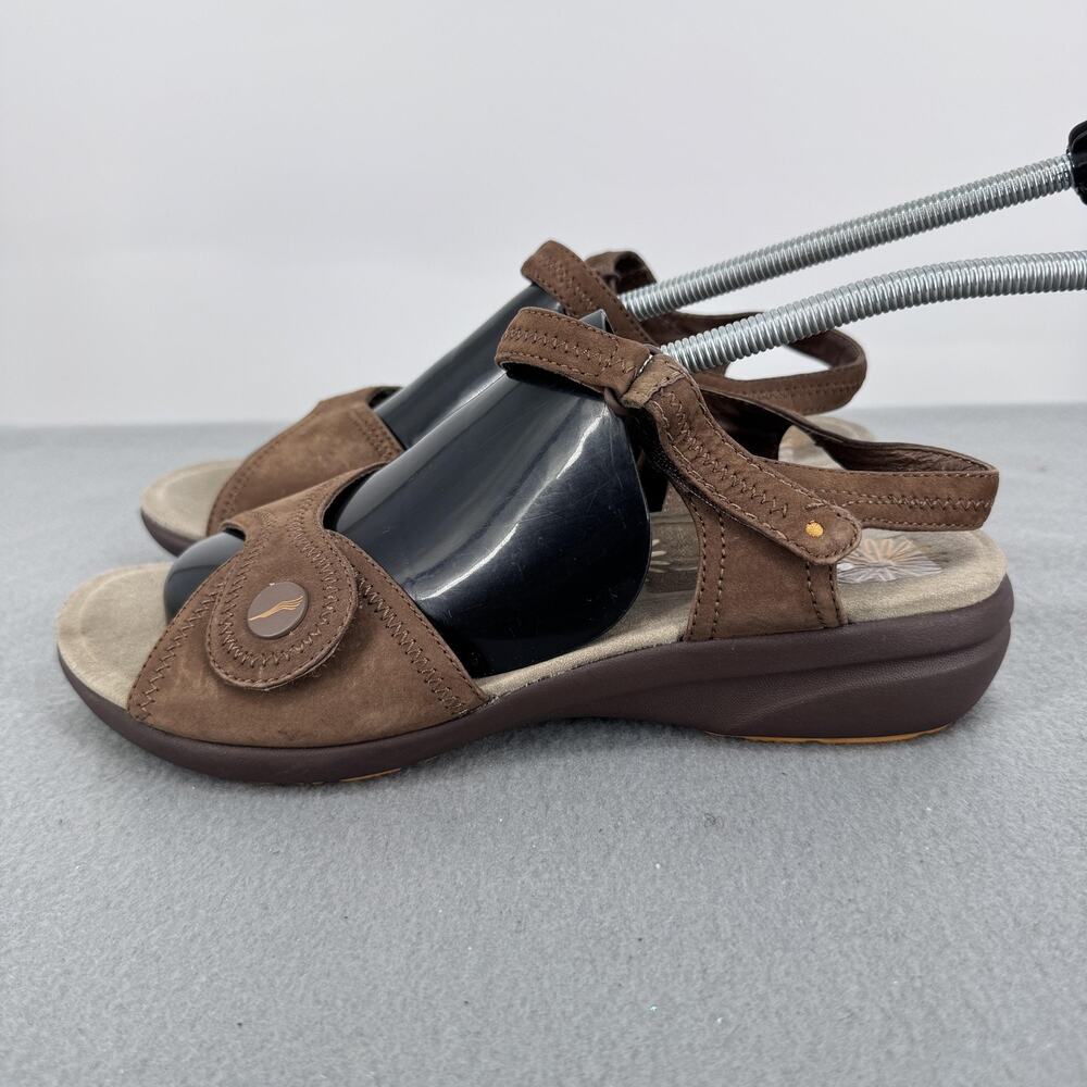 Dansko Sandals Womens Size 7.5 Brown Leather Slingback‎ Wedge Comfort Shoes